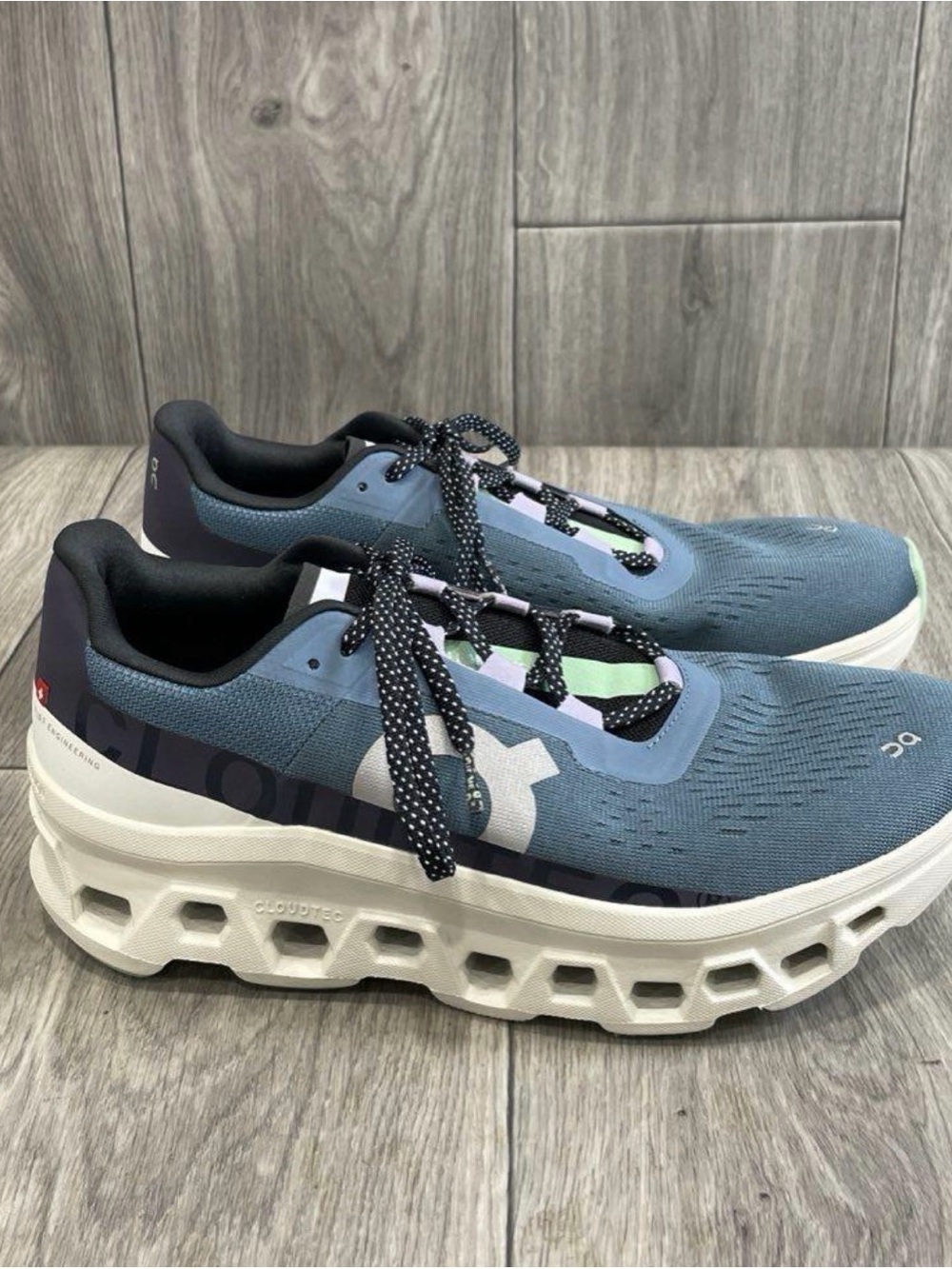 OnCloud Running Women’s Cloudmonster Athletic Shoes - Blue with White Sole
